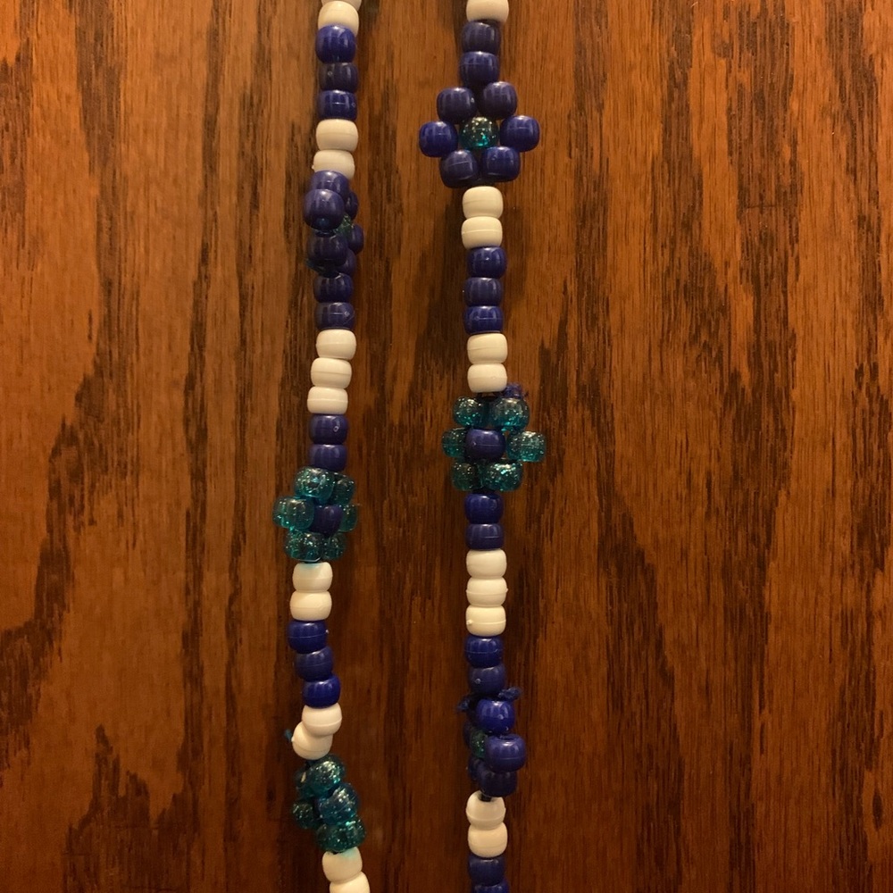 Giant blue butterfly 🦋 flower chain necklace